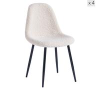 Nordlys Set of 4 Scandinavian Metal Dining Chairs in White Nordlys White