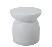 Nordlys Side Table In White Magnesite Indoor Outdoor Modern Design Style Living Room