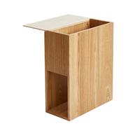 Nordlys Side Table With Storage In Solid Wood Brown Modern Design Style Living Room
