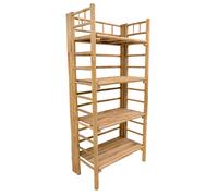 Nordlys Solid Bamboo Wood 4-Tier Storage Shelf in Brown Nordlys Brown