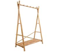 Nordlys Solid Bamboo Wood Hall Tree Exotic Boho Entryway