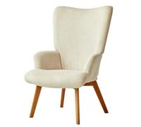 Nordlys Solid Wood And Beige Corduroy Lounge Chair Modern Design Style Living Room