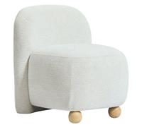Nordlys Solid Wood And Beige Fabric Lounge Chair Countryside Style Living Room
