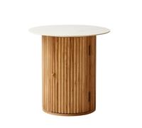 Nordlys Solid Wood And Marble Top Side Table With Storage Modern Design Style Living Room