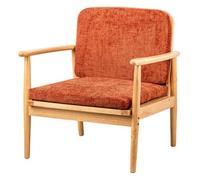 Nordlys Solid Wood And Terracotta Fabric Lounge Chair Countryside Style Living Room