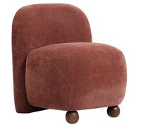 Nordlys Solid Wood And Terracotta Fabric Lounge Chair Countryside Style Living Room