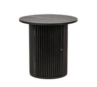 Nordlys Solid Wood Black Side Table With Storage Modern Design Style Living Room