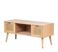 Nordlys Tv Stand With 2 Drawers In Wood And Rattan Exotic Boho Living Room