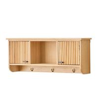 Nordlys Wall-Mounted Wooden Coat Rack With 2 Doors Industrial Style Entryway