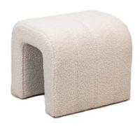 Nordlys White Bouclé Pouf Vintage Style Living Room