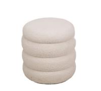 Nordlys White Bouclé Pouf With Storage Vintage Style Living Room