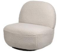 Nordlys White Bouclé Swivel Lounge Chair Modern Design Style Living Room