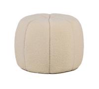 Nordlys White Bouclé With Stripes Pouf Vintage Style Living Room