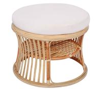 Nordlys Wicker & Fabric End Table Pouf for Living Room in Beige Nordlys Beige