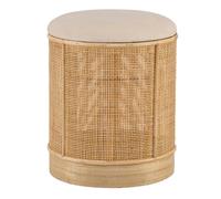 Nordlys Wood & Velvet Lounge Pouf in Beige Nordlys Beige