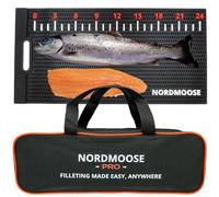 Nordmoose Fish Fillet Mat with Storage Bag and Fish Ruler Decal. Large 28""x14"" Nonslip Fish Cleaning Mat that Grips the Fish - Durable & Easy to Clean, Portable Fish Cutting Board, Black