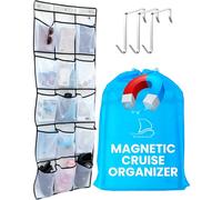 Nordmoose Magnetic Cruise Organizer | 15 Large Durable Pockets, Shoe Over The Door Organizer For Cruise, 3-Strong Anti-Scratch Magnets, Cruise Essentials 2026