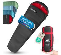 NORDMUT® Sleeping Bag for Adults - Small Pack Size & Ultra-Lightweight (900/1500g) - 3-Season (250 GSM) & Summer (100 GSM) - Mummy - Outdoor Activities & Festivals (Gray/Summer sleeping bag)