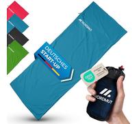 NORDMUT® Sleeping Bag Ultralight Microfibre or Cotton Travel Sleeping Bag Breathable Small Pack Size and Extra Soft Includes Pillow Compartment (Blue/Cotton)