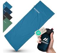NORDMUT® Sleeping Bag Ultralight Microfibre or Cotton Travel Sleeping Bag Breathable Small Pack Size and Extra Soft Includes Pillow Compartment