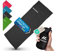 NORDMUT® Sleeping Bag Ultralight Microfibre or Cotton Travel Sleeping Bag Breathable Small Pack Size and Extra Soft Includes Pillow Compartment (Gray/Cotton)