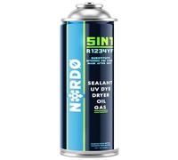 Nordo 5-en-1 - Réfrigérant R1234yf XL Pour Climatisation Auto Avec Huile, Stop-Fuite, Traceur UV Et Déshydratant - Application Rapide - Protège Le Compresseur - 235 g Chaque Boîte