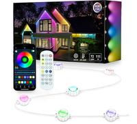 Nordreach 10M Permanent Outdoor Lamp RGB IP67 Waterproof Eaves Lights with Bluetooth & Remote Control, BalconyExterior LED Rope Lights for DeckMusic Sync for Halloween & Christmas