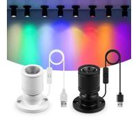 Nordreach 4 Pack LED Mini Spotlights 3W Jewelry Cabinet Lamp with USB Cable Adjustable Spot Small Up Lights for Home Hotel Jewelry Decoration Painting Wine Cabinet, Red Light