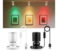 Nordreach 4 Pack LED Mini Spotlights 3W Jewelry Display Light with USB Cable Adjustable Spot Small Up Lights for Home Hotel Jewelry Decoration Painting Wine Cabinet, Green Light