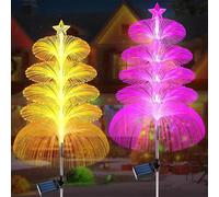 Nordreach 5 Layer Solar Lights Outdoor Garden 7 Colors Changing Jellyfish Lights Stainless Steel Solar Stake Light for Garden Lawn Pathway Yard Landscape Walkway Garden Decorations (1 Pack)