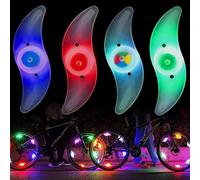 Nordreach Bike Spoke Lights 4 Pack Tire Flash Lamp LED Neon Wheel Flashing Lights with 3 Flash Modes Bicycle Accessories for Adults Kids Bike Riding Bikes at Night, (Colorful+Blue+Green+Red)