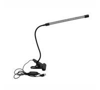 Nordreach Desk Lamp with Clamp, Portable Eye-Care Desk Lamp Dimmable Table Lights, 3 Colour Modes, 10 Brightness, USB Rechargeable, 5W Reading Lamp for Office, Study, Drawing Board (White)