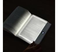 Nordreach Flat Book Light, LED Reading Lamp with Detachable Page Clip, Battery Powered, Illuminator Panel Plate Lamp Board for Night Reading (White)