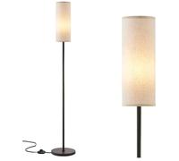 Nordreach Floor Lamp Reading Standing Lamps with Rounded Linen Lampshade, 3 Color Temperature & Stepless Dimmable, E27 Socket, Modern Mood Lighting for Living Room, Bedroom, Office