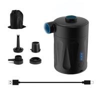 Nordreach Portable Electric Air Pump for inflatables with 4 Versatile Nozzles, 450L/min, Paddling Pool with Light, Fast In/Deflating, for Paddling Pool, Air Mattress Boats, Black/White