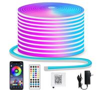Nordreach Smart LED Neon Rope Lights, 84 LEDs/M, RGB LED Wall Lamps Bluetooth Colour Changing Lights with App Control & Remte Control, for Room Decor, Gaming Setup & Steaming (20M/1200LEDs)