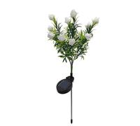 Nordreach Solar Flower Stake Lights, Solar Lights Outdoor Garden, Gardenia Flower Garden Ornaments Waterproof for Lawn Pathway Patio Yard Party Flowerbed Backyard Decoration, Warm Light (Blue)