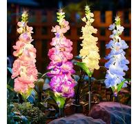 Nordreach Solar Lights Outdoor Garden, 2PCS Solar Stake Light with Hyacinth Waterproof for Lawn Pathway Patio Yard Wedding Party Backyard Decoration Christmas, Multicolor Light (Purple)