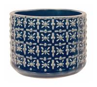 Nordring Ceramic Flower Pot Cross - colorful Planter, Pot for plants, sukkulents Size S (10 cm ø) Dia 4'', Stoneware, petrol