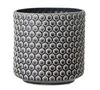 Nordring Ceramic Flower Pot Dotty - colorful Planter, Pot for plants, sukkulents Size L (15,5 cm ø) Dia 6'' H 6'', Stoneware, grey