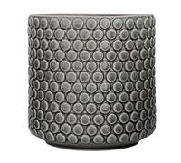 Nordring Ceramic Flower Pot Dotty - colorful Planter, Pot for plants, sukkulents Size L (15,5 cm ø) Dia 6'' H 6'', Stoneware, grey