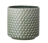 Nordring Ceramic Flower Pot Dotty - colorful Planter, Pot for plants, sukkulents Size L (15,5 cm ø) Dia 6'' H 6'', Stoneware, green