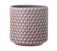 Nordring Ceramic Flower Pot Dotty - colorful Planter, Pot for plants, sukkulents Size L (15,5 cm ø) Dia 6'' H 6'', Stoneware, mauve