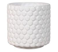 Nordring Ceramic Flower Pot Dotty - colorful Planter, Pot for plants, sukkulents Size M (12,5 cm ø) Dia 5'' H 5'', Stoneware, white