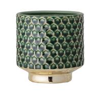 Nordring Ceramic Flower Pot Goldy - colorful Planter, Pot for plants, sukkulents Size M (12,5 cm ø) Dia 5-1/8", Stoneware, green
