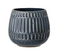 Nordring Ceramic Flower Pot Riff - colorful Planter, Pot for plants, sukkulents Size L (16,5 cm ø) Dia 6,5'', Stoneware, petrol