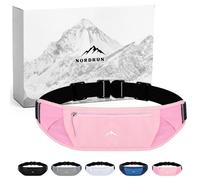 Nordrun® Adjustable & Waterproof Running Belt for Women & Men | Running Waist Pack Fits All Phones | Running Phone Holder | Sports Waist Bag | Running Belt (Pink)