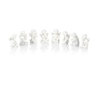 Nordstern Angel Figurines - 8 Small Angels as Table Decoration or Grave Gift - Guardian Angel Gift for Christening or Christmas - White - 3 cm