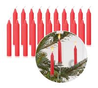Nordstern Pack of 20 Red Tree Candles - Candles for the Christmas Tree or Birthday Cake - Christmas Candles, Pyramid Candles 10 x 1.25 cm