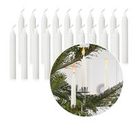 Nordstern Tree Candles White Pack of 20 - Candles for the Christmas Tree, or Birthday Train - Christmas Candles, Pyramid Candles 10 x 1.25 cm